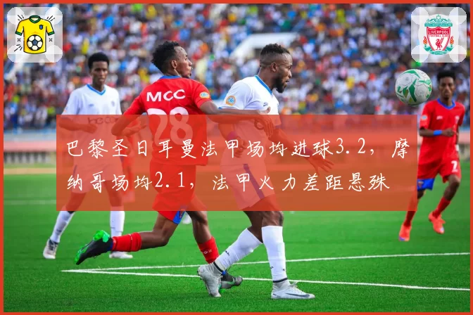 巴黎圣日耳曼法甲场均进球3.2,摩纳哥场均2.1,法甲火力差距悬殊